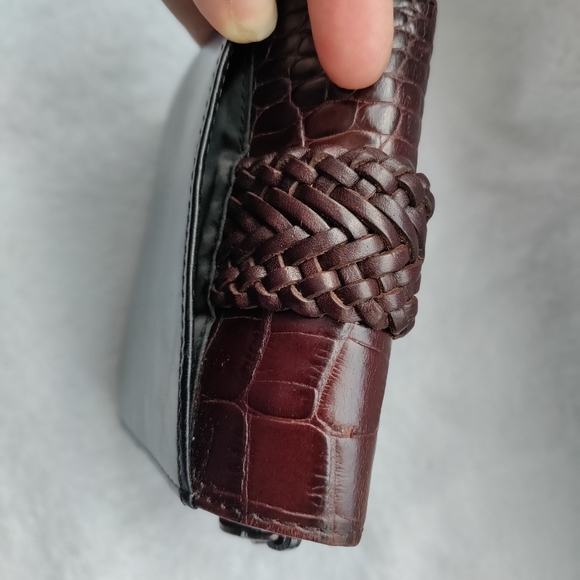 Brighton | Two Toned Leather Black & Brown Silver & Gold Tri-Fold Wallet - Picture 12 of 14